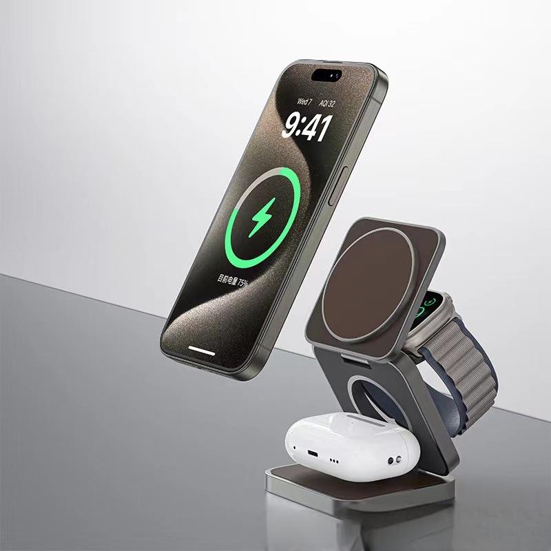 Three in one wireless charging dock