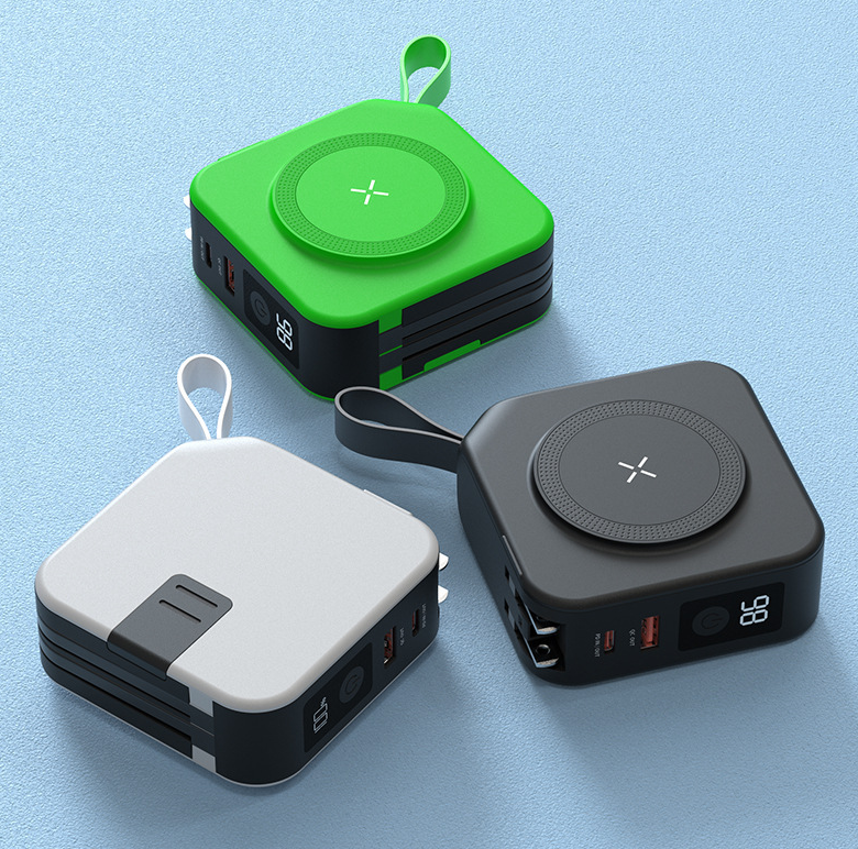 Five in one magnetic wireless power bank 10,000mAh